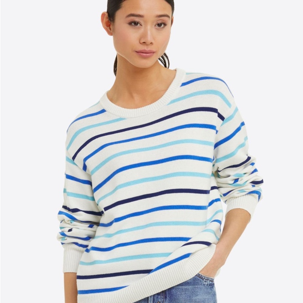 Draper James Blue Multi Stripe Sweater